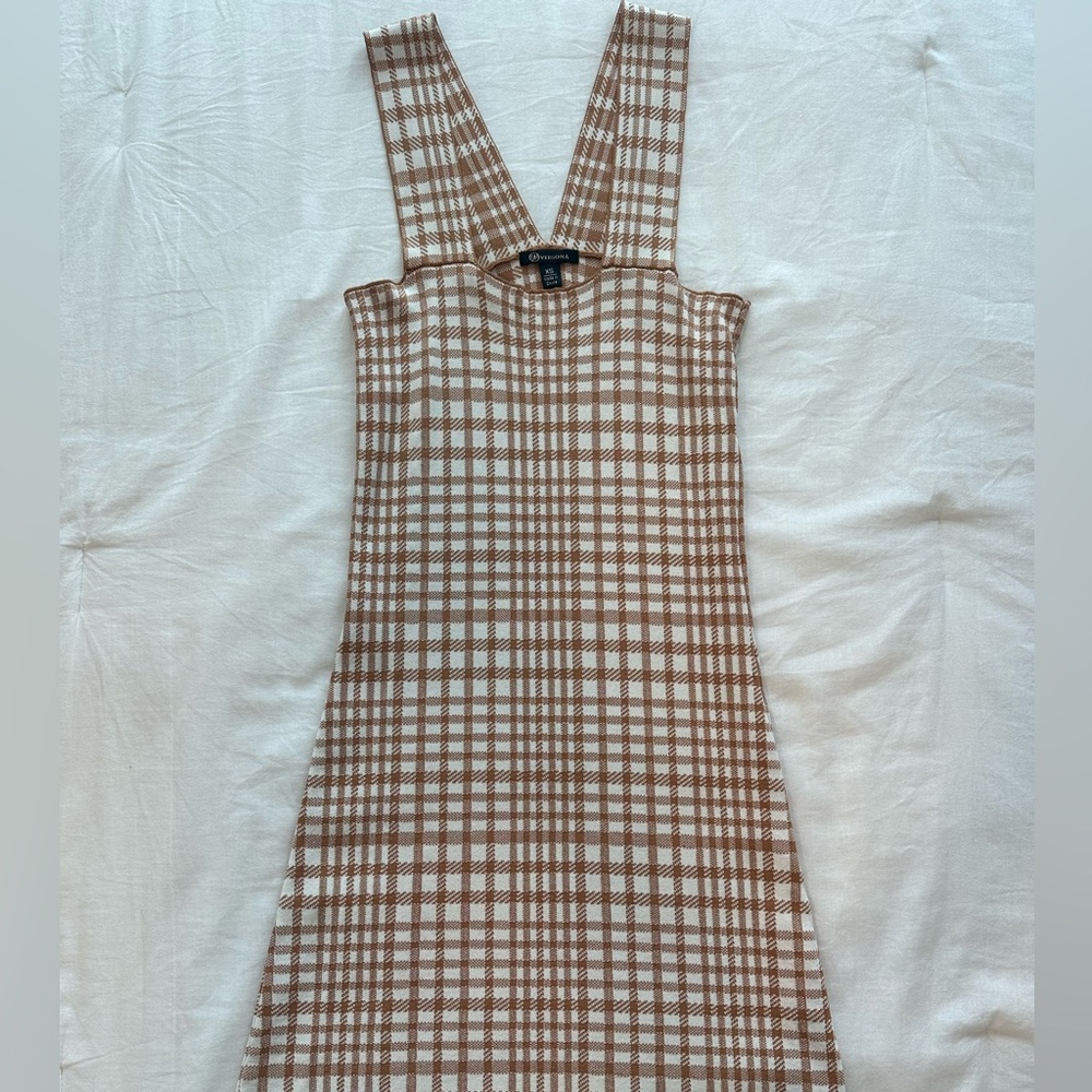 Versona brown houndstooth knit mini dress